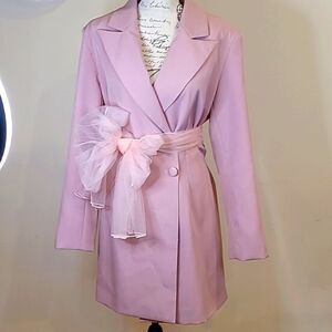 MISSGUIDED mauve double breasted blazer size 14